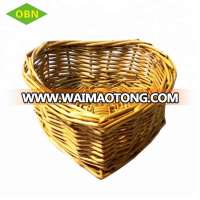 Handwoven eco-friendly heart shape wicker gift basket