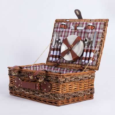 Hand made crafts tableware food cotton lined seagrass straw rattan willow wicker baskets storage wholesale with lid image