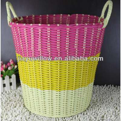 Plastic Wicker rattan laundry basket