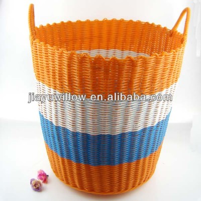 Colored Plastic rattan laundry basket