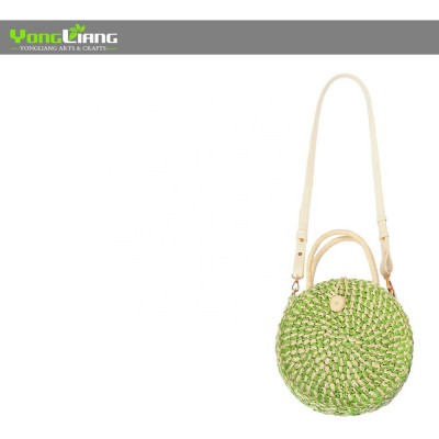 new fashion round bag woven  handlebag crochet bag paper straw bag