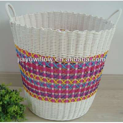 Cool plastic wicker round laundry basket