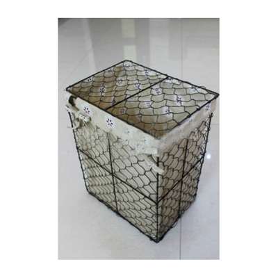 handmade wire storage basket with cover wire laundry basket with fabric liner wholesale