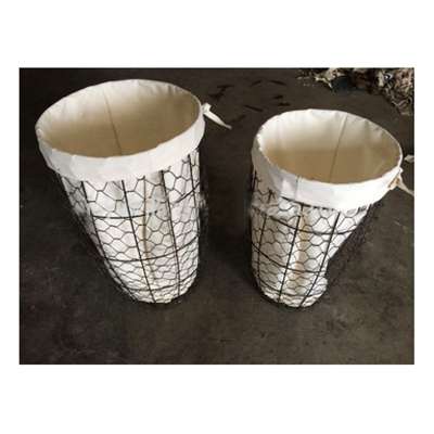 wholesale stainless steel kitchen cooking wire mesh basket handmade wire storage basket with fabric liner