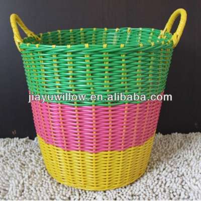 Plastic Wicker rattan laundry basket for dirty cloth