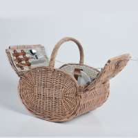 Bulk hand woven round kids natural food storage willow wicker hamper baskets