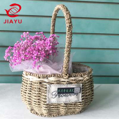 Willow Flower Basket Bamboo Small Cheap Gift Arranging Wicker Basket For Flower Flat Custom Size Hampers Rattan Oval Wicker