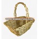 WHITE BOTTOM RATTAN BASKET/ OVAL WICKER BASKET/ VINTAGE AFRICAN COIL GRASS BASKET