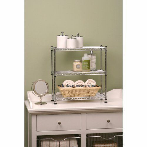 3 Tiers Chrome Wire Shelf Rack DIY Bathroom Storage Organization